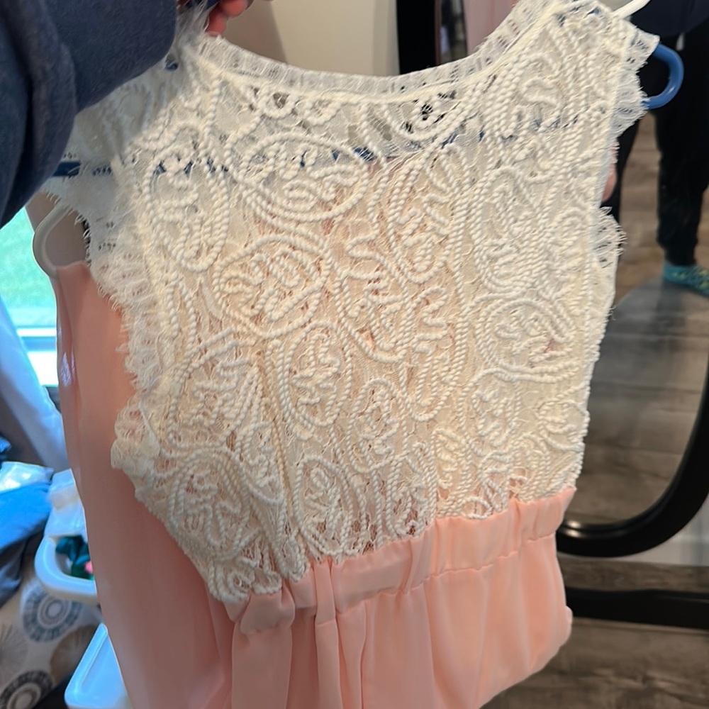 Worn once beautiful pink & white dress